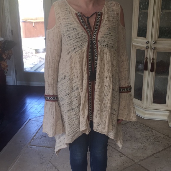 BRAND NEW Free people shirt tan medium with tags - Picture 3 of 6